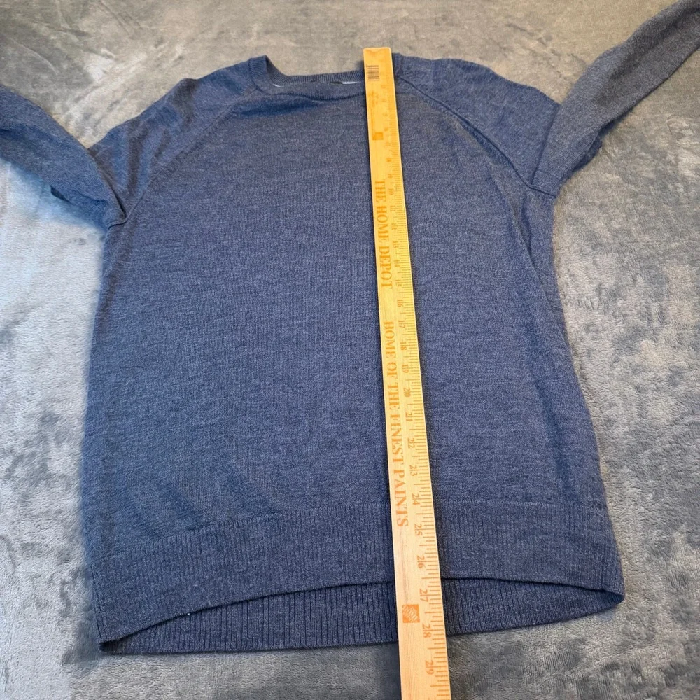 Banana Republic Blue 100% Merino Wool Raglan Crew‎ Neck Sweater Mens Medium